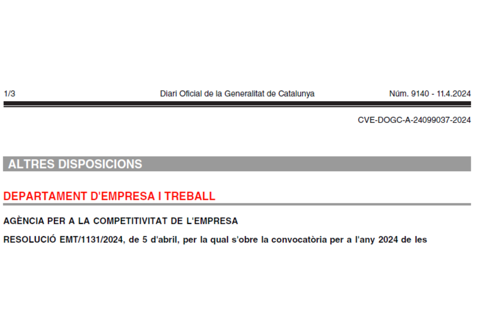 Convocatòria 2024 Subvencions a inversions empresarials d’alt impacte